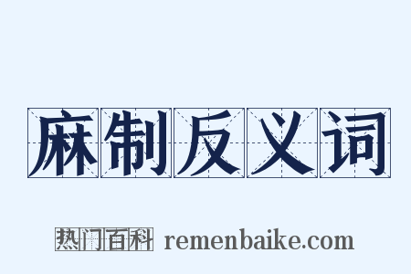 麻制反义词是什么意思的图片